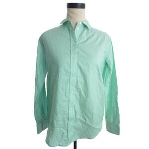 NWT Everlane Long Sleeve Button Down Cotton Mint Green Striped Shirt 6